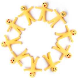 11Pcs Yellow Stretchy Bendable Man, Stress Relief and Anti-Anxiety Squeeze Sensory for Sensory Motor Aids Games