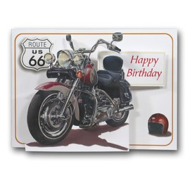 Happy Birthday - Motorbike - Harley Davidson - Pictoria Press 3D Pop Up Greeting Card