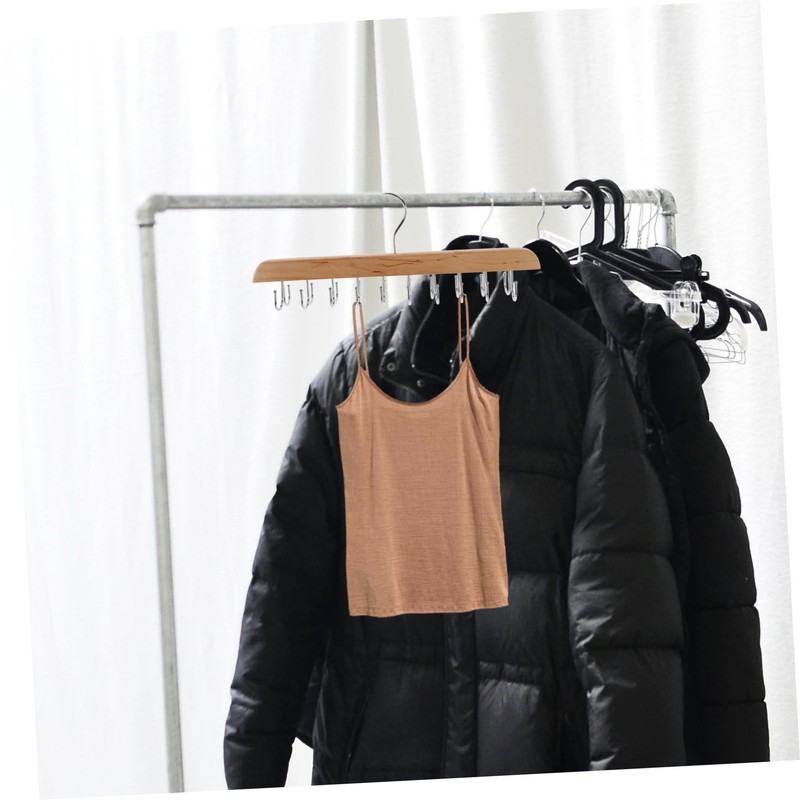 Outanaya 2pcs Space Saving Non Slip Wood Hanger for Closet