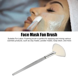 Face Mask Fan Brush, Portable Large Face Mask Brush, Esthetician Face Makeup Brush with Transparent Handle, Soft Facial Brushes for Beauty Salon