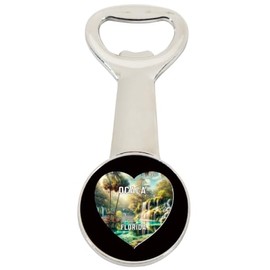 Ocala Florida Travel Souvenir Destination Heart Shape Design Magnetic Bottle Opener Single