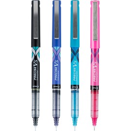 Pilot Precise V5 Deco Collection Rolling Ball Pens, Extra Fine Point, 4-Pack, Assorted Colors (38806)