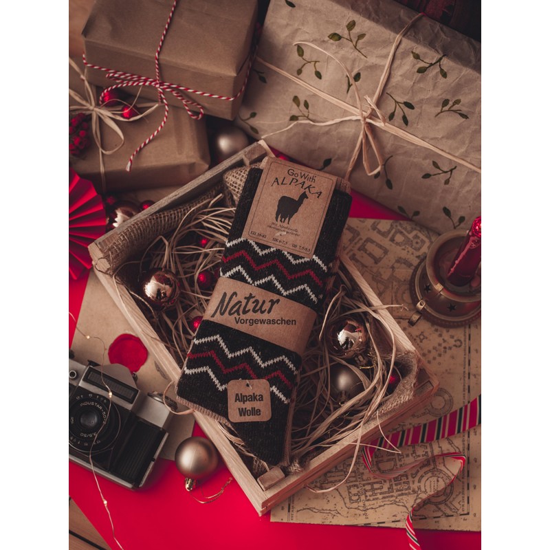 GoWith 2 Pairs Alpaca Wool Socks for Men and Women,