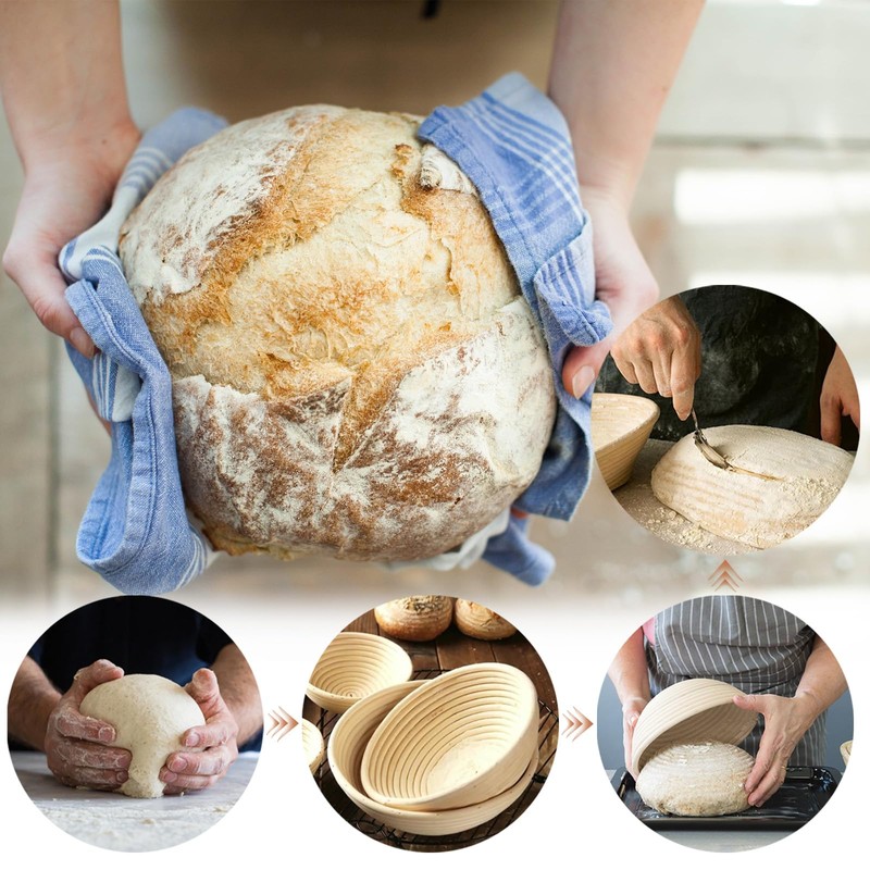Banneton Bread Proofing Basket: 2 PCS Sourdough Proofing Basket with