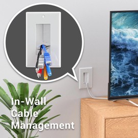 Iwillink Brush Wall Plate with Low Voltage Mounting Bracket 2-Pack, Cable Pass Through Insert for Wires, Single Gang Cable Access Strap, Wall Socket for HDTV, Home Theater Systems