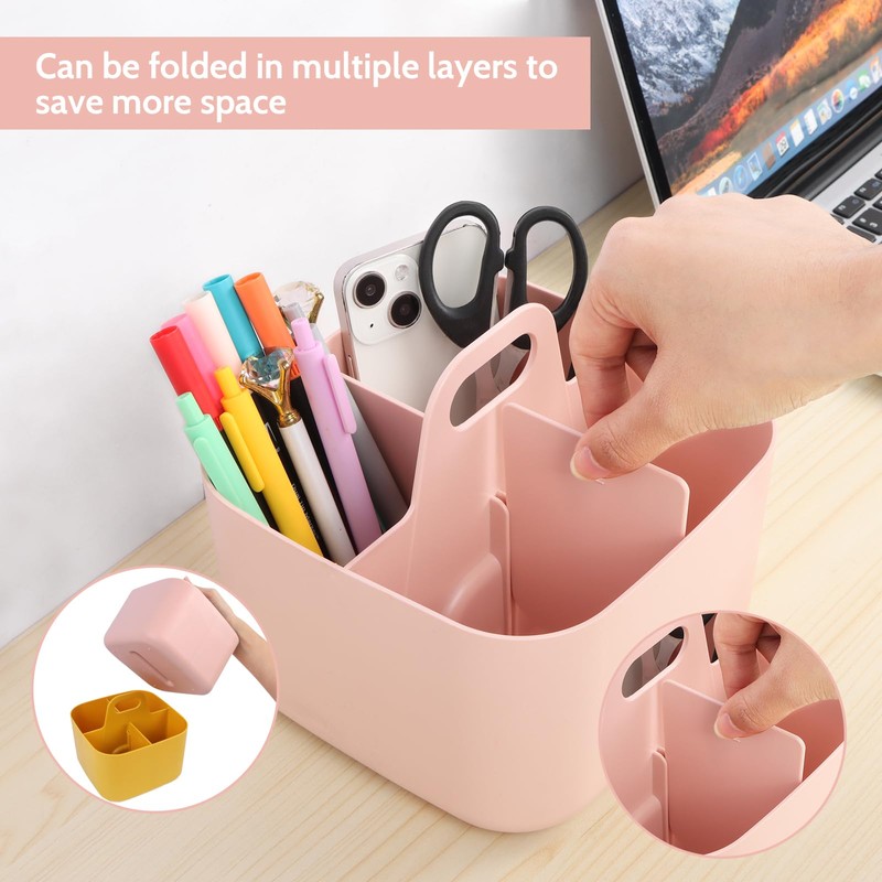 Minicoco Storage Box Multipurpose Table Organiser Cleaning Caddy with Handle