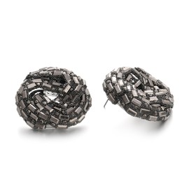 RUOFFETA Acrylic Love Knot Stud Earrings, Candy Color Statement Earrings for Women(Black Disco)