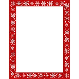 SHAPES ETC. 50 Sheets Christmas Snow Designer Paper 8.5inx11in Letters to Santa Winter Celebrations Birthday Party Invites Newsletters Flyers Writing Activities Classroom Computer Paper USA Made