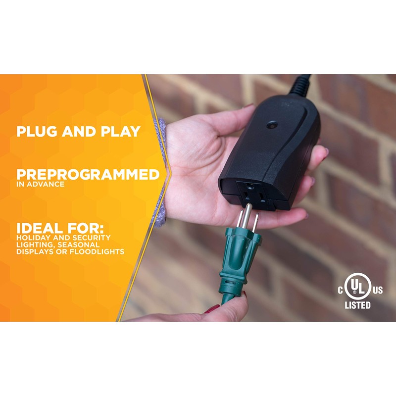 Woods 32555WD Weatherproof Outdoor Electrical Outlet Switch; Wireless Remote Control