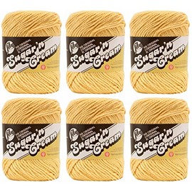 Bulk Buy: Lily Sugar'n Cream Yarn 100% Cotton Solids and Ombres (6-Pack) Medium #4 Worsted (Country Yellow Solid)