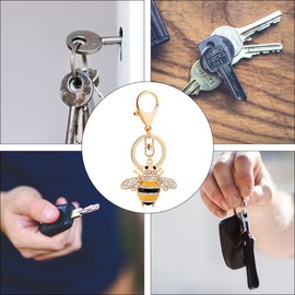 Lurrose 1 x Creative Bee Car Keychain Fashion Bag Charm Lovely Keychain (Gold), gold-coloured, Elegant necklace