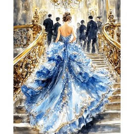 MAXBYE Malen Nach Zahlen Erwachsene, Elegante Frau Paint by Numbers DIY Handgemalt Ölgemälde Kit Leinwand Acrylfarben Painting für Home Decor Geschenk, Ohne Rahmen 40x50cm