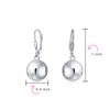 Simple Basic Dangling Lever back Round Bead Ball Drop Earrings