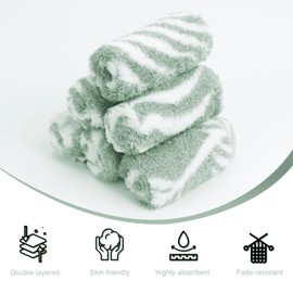 PHOGARY Microfiber Makeup Cloths Washable, 6 Pack Reusable Makeup Eraser Cloth for Face, Erase Your Face Washcloths, Reusable Make Up Remover Cloths for Face Towel - Gentle on Skin (8 x 8in, Leaf)