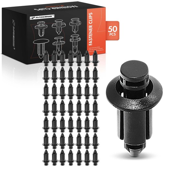 A-Premium 50PCS Plastic Wheel Opening Molding Rivet Fasteners Retainer Clips