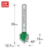 Trend CraftPro Two Flute Chamfer Router Cutter Bit, 1/4 Inch