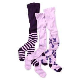 wellyou Children's Tights Girls & Boys - Set of 3 Baby Tights with Pattern - Colourful Cotton Tights Made of Oeko-Tex Certified Materials (Size 62-146), purple