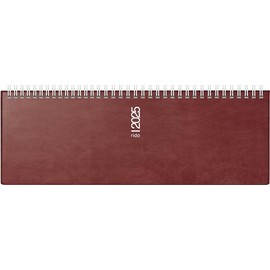 rido/idé Landscape Appointment Book Model Septant (2025), 2 Pages = 1 Week, 305 × 105 mm, 128 Pages, Foam Film Cover Catana, Bordeaux