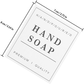 BESTYASH Etiquetas Impermeables para Botellas de Baño 24 Piezas en Color Claro 70x80mm Adhesivas Resistentes al Agua para Dispensadores de Jabón y Contenedores de Ducha Hogar