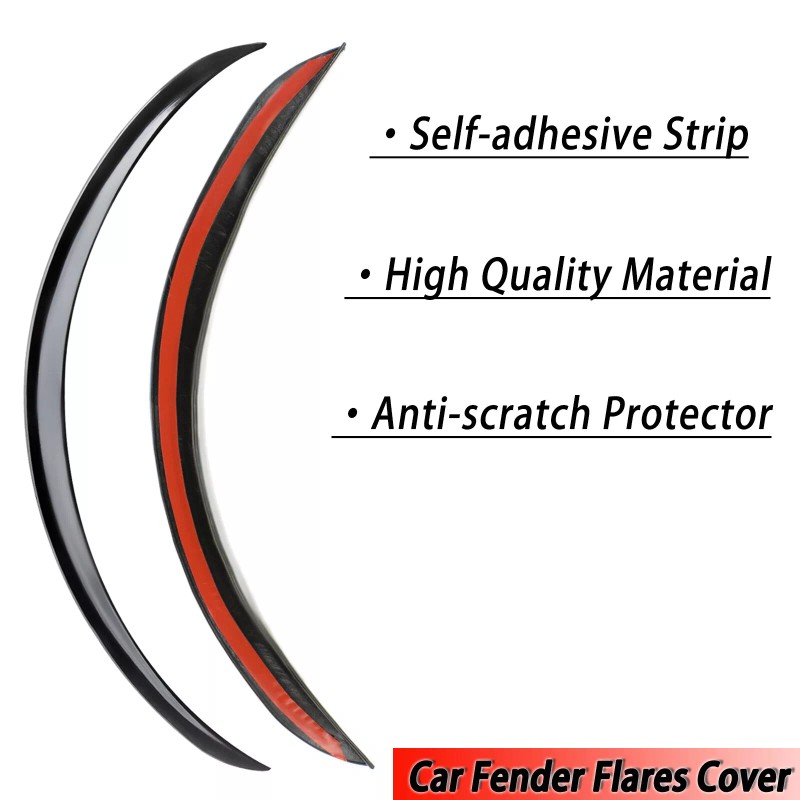 Xukey 4PCS Universal Car Truck Wheel Black Fender Flares Eyebrow