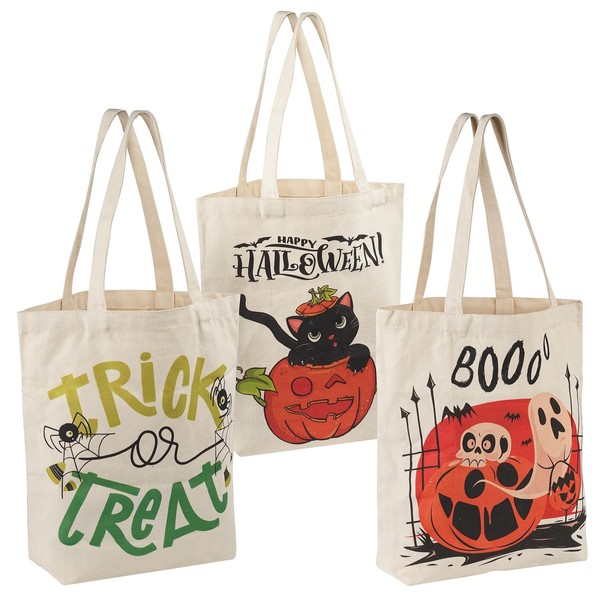 ATFUNSHOP 13.8" Large Halloween Tote Bag Trick or Treat 3