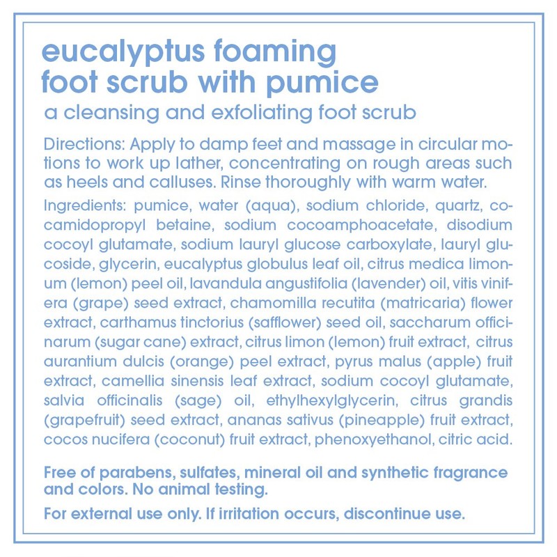 LATHER Eucalyptus Foaming Foot Scrub with Pumice Stone, 4 Ounce