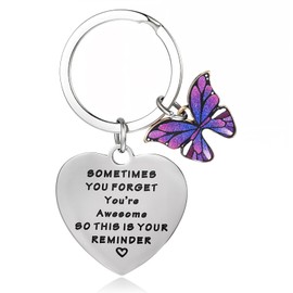 Mabor Inspirational Gifts Keyring for Women, Motivational Keychain Friendship Keychain Encouragement Sometimes You Forget You're Awesome Gifts For Female Friends