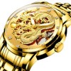 carlien Men's Dragon Collection Limited Luxury Carved Dial Golden Automatic