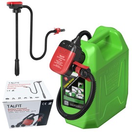 TALFIT Portable Battery Powered Fuel Pump - 2.4GPM Gasoline Siphon Pump with Auto Shutoff, gas can pump 45" Hose + 3 Adapters | Gas/Diesel/Kerosene/Water Transfer