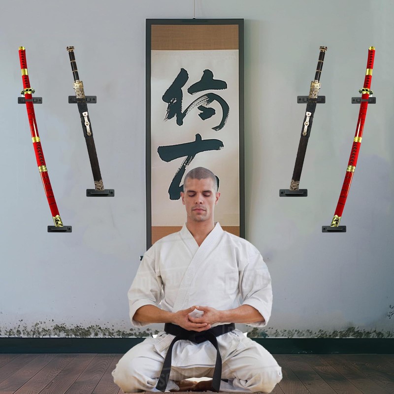 iLIZBay Vertical Katana Wall Mount Holder, Adjustable Samurai Sword Wall