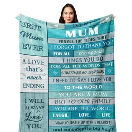 Yesbird Mum Birthday Gifts, Gifts for Mum, Birthday Gifts for Mum from Daughter/Son, Presents for Mum/Mothers/Mummy, Best Mum Gifts for Christmas/Valentine's Day/Mothers Day, Mum blanket 150X130CM