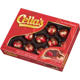 Cella's Milk Chocolate Foil Wrapped Cherries 12 Count(pack of 2 Boxes) 24 Total
