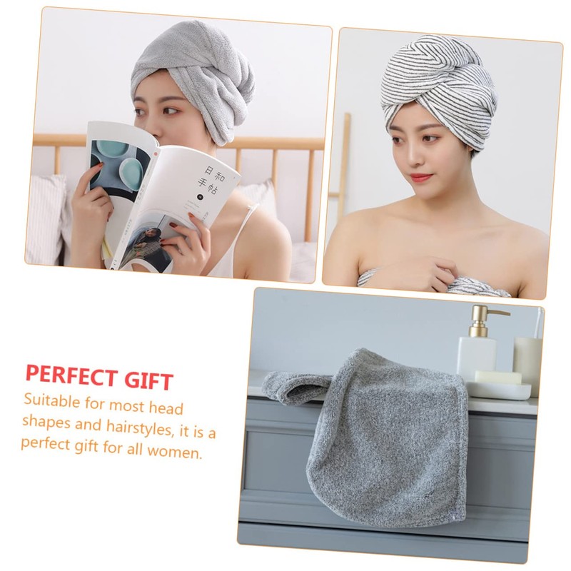 BIUDECO Shower Cap Set Towel Bathing Cap for Dry Hair