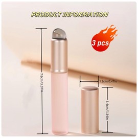 3Pcs Silicone Lip Brush Applicator with Dust Covers, Lip Scrub Brush for Lipstick, Lip Balm, Lip Gloss and Nail Jelly Brushes, Silicone Lipstick Makeup Brushes is Easy to Clean and Hygienic (Pink)