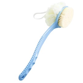 Bath Brushes with Loofah Back Scrubber Shower Body Brushes Long Handle for Dry Skin Massage and Mas Sage Knots Women and Men Blue