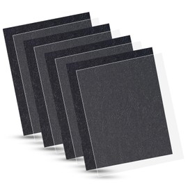 100 Pack Binding Covers Set, 8.5x11 Inches, Including 50 Pcs 5 Mil Clear PVC Binding Covers, 50 Pcs 12 Mil Black Paper Leather Textured