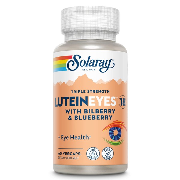 SOLARAY Triple Strength Lutein Eyes, 18 mg | Eye & Macular Health Support Supplement w/Naturally Occurring Lutein and Zeaxanthin | Non-GMO (60 CT) (60 CT)