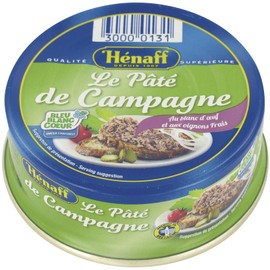 HENAFF Putty de Campagne (Rural Style Putty) 2.7 oz (78 g) Can, Made in France Pork, No Coloring Agents