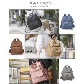 FSD.WG Women's Backpack, A4 Compatible, Lightweight, Waterproof, Commuting to Work or School, Stylish, Adult Size, Mother's Bag, Rucksack, PU Leather, Business, Outings, Travel, red