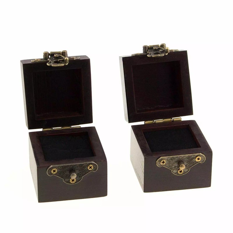 Ella Celebration 2pc Wood Ring Boxes for Wedding Ceremony Elegant