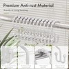 Amazer Plastic Shower Curtain Hooks, Double Shower Curtain Rings, Shower