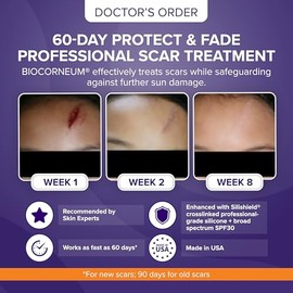 Biocorneum Gel de silicona para cicatrices con SPF 30, crema cicatrices de