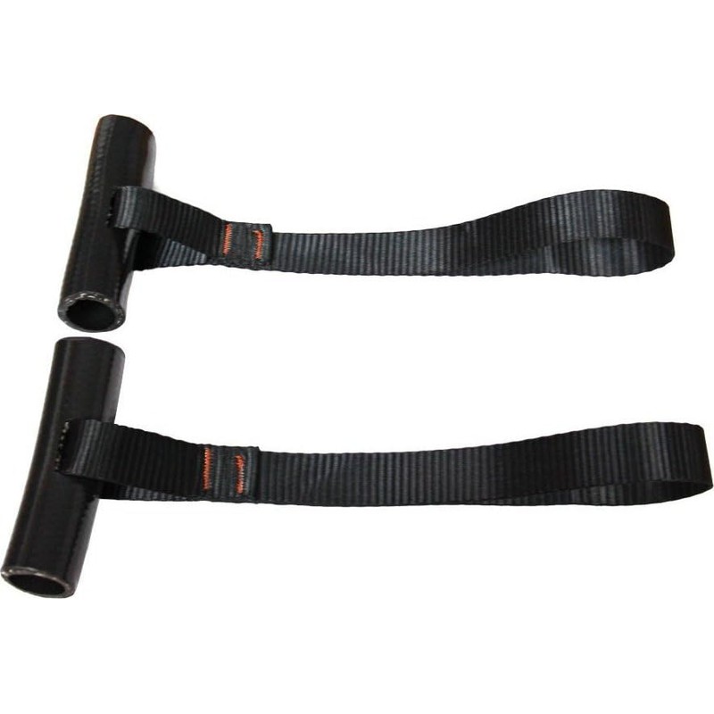 Kayak Tie Down Straps with Bonnet/Boot Anchors, Black and Red
