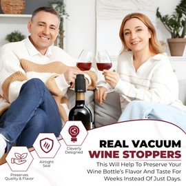 Jwalin Wine Vacuum Pump and Stopper | Wine Bottle Stopper & Preserver | Premium Wine Accessories for Airtight Seal | Vacuum Wine Pump & Stoppers for Red and White Wine