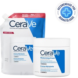 CeraVe Crema Hidratante Refill de Rostro y Cuerpo para Piel Seca a Muy Seca con Ceramidas Esenciales y Ácido Hialurónico, Hidrata y Restaura la Barrera de la Piel, 454 g