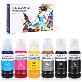 552 Sublimation Ink for Epson 552 Sublimation Ink Refill Bottle Use for ET-8550, EPSON ET-8500（BK PBK C M Y GY, 600ml）