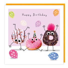 Greeting Card Funny Doughnuts Happy Birthday Card – Googly Eyes and Fluff