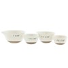 Neutral White & Brown Ceramic Measuring Cup Set