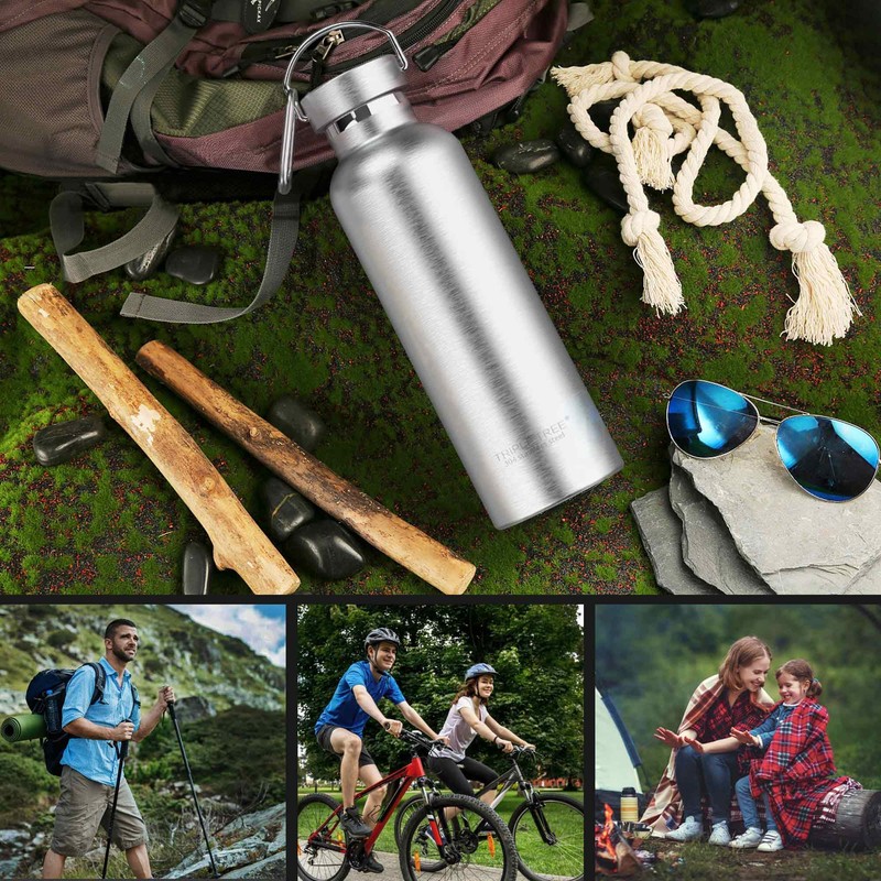 Triple Tree 26OZ Vacuum Insulated Stainless Steel Water Bottle, Double