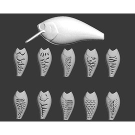 wLure Hard Plastic 3D Stencil Fishing Lure Crankbait Jerkbait Lipless Topwater (SUPHC25V2)